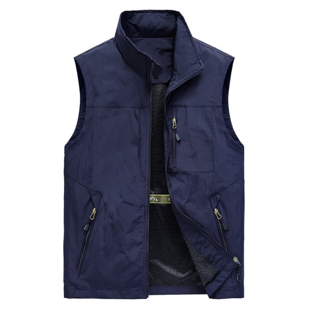 Jackets for Men Mens Work Clothes Jacket Solid Color Stand Collar Multiple Pockets Outdoor Sports Photography Leisure Coat