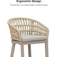 thumbnail image 4 of PURPLE LEAF 24" Counter Height Bar Stools Chair Set of 2, Modern Upholstered Patio Bar Stool with Backrest for Indoor and Outdoor, Kitchen Island, Champagne, 4 of 9