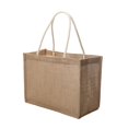 thumbnail image 1 of 2Pcs Tote Bag Large Capacity Storage Organizer Waterproof Vintage Gift Bag Linen Beach Shopping Handbag for Outing, 1 of 10
