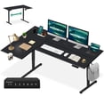 thumbnail image 1 of MotionGrey Bureau Debout Électrique en Forme de L Réversible Ergo Pro, 4 Réglages de Mémoire, Dessus Noir 59 Pouces x 39 Pouces Cadre Noir, Bureau Ergonomique pour Bureau à Domicile avec Tapis de Souris, Porte-Gobelet et Crochets, 1 of 10