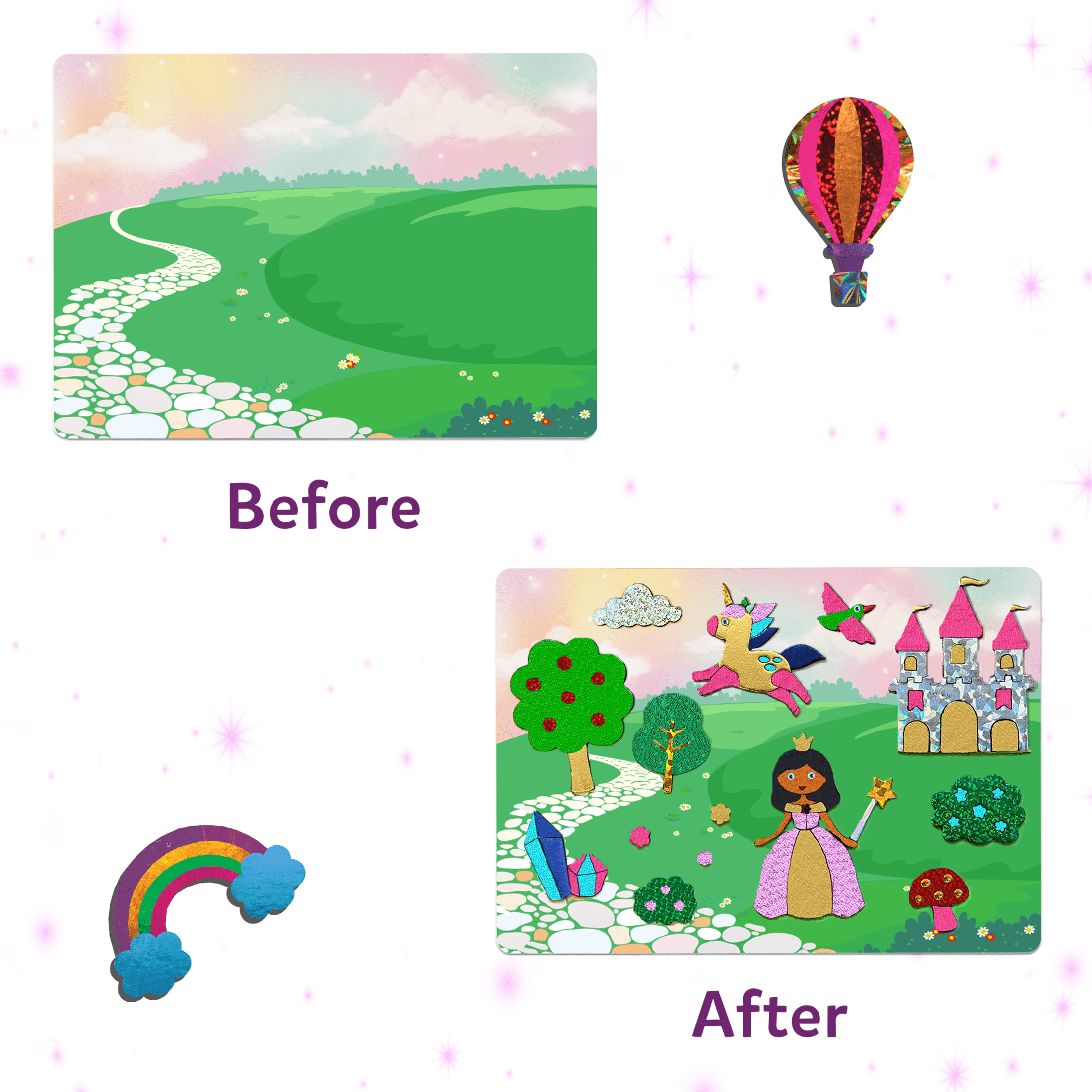 Foil Fun Unicorns & Princesses Bilingual