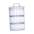 thumbnail image 4 of 3 Tier Glass Food Jar Multipurpose Grain Container Clear for Cookies Cereal Glasses Lid, 4 of 8