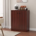 thumbnail image 4 of Costway Armoire de Rangement à 2 Portes Organisateur de Rangement Autoportant avec Étagère à 3 Niveaux Entrée Brun, 4 of 10