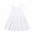 thumbnail image 1 of Mefallenssiah Robe à Bretelles en Coton et Lin pour Bébé Fille Été Couleur Unie, 1 of 8
