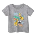 thumbnail image 1 of PMVFHDE T-Shirts Garçons Garçon et Fille Mode Décontractée Imprimé Col Rond Ample Manches Courtes T-Shirt Haut Gris, 2-3 Ans, 1 of 3