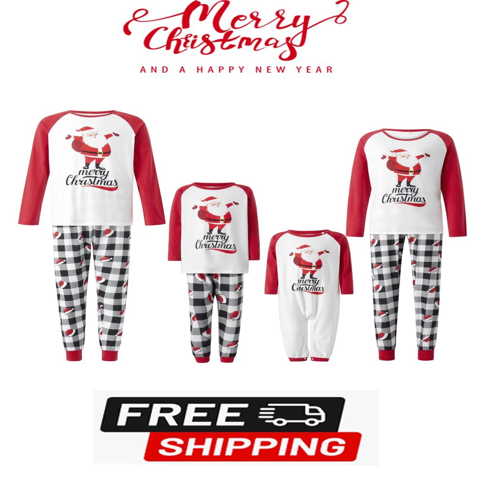 EIMELI Christmas Pajamas for Family Gingerbread Man Print