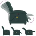thumbnail image 5 of vidaXL Massage Recliner Chair Dark Green Fabric, 5 of 5