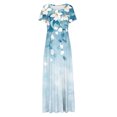 thumbnail image 5 of Ovzne Robes d'Été pour Femmes 2025 Robe d'Été Mode Féminine Femmes Manches Courtes Robe Col Rond Imprimée Longues Robes Poche Robe d'Été Manches Courtes Imprimée Liquidation, 5 of 5