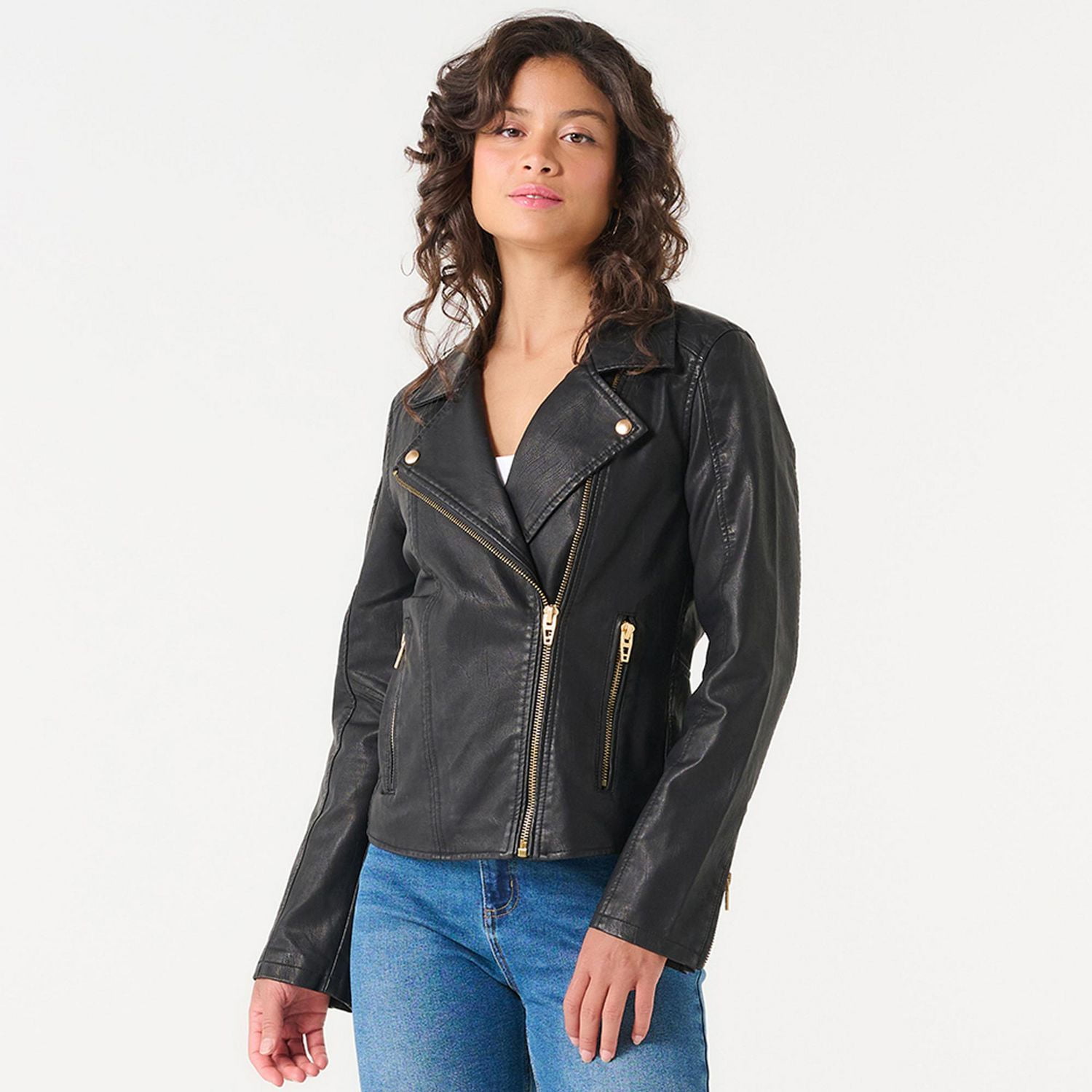 DV FAUX LEATHER MOTO JACKET