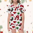 thumbnail image 2 of WEAIXIMIUNG Ensemble de Pyjama Décontracté pour Enfants de Noël Imprimé, Chemise à Col Boutonnée à Manches Courtes et Short, 2-3 Ans, 2 of 5