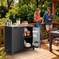 thumbnail image 3 of Outdoor BBQ Prep Table w/Storage Cabinet, Stainless Steel Grill Cart, Heavy Duty Kitchen Work Table for Patio, Lawn, Pizza Oven, Griddle, 3 of 9