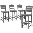 thumbnail image 1 of Costway Outdoor 4pcs HDPE Bar Stool Patio Tall Chair Backrest Footrest All Weather Navy, 1 of 8