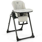 Babyjoy 4-in-1 Foldable Baby High Chair Height Adjustable Feeding Chair w/ Wheels Grey