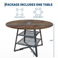 thumbnail image 3 of 47" Round Dining Table for 4-6, Farmhouse Kitchen Table with Metal Base and Storage Shelf, Wooden Dining Table Set for Small Space Kitchen, Dining Room, 3 of 8
