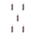 thumbnail image 3 of yingyy Wire Wrapped Charm Hanging Pendant Colorful Exquisite Crystal Crafting Necklace Keychains Earrings Accessories Amethyst 5Set, 3 of 6