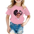 thumbnail image 1 of PMVFHDE Hauts d'Été pour Filles Hauts pour Fille Hauts d'Été pour Fille T-Shirts d'Été Tendance pour Fille T-Shirts Graphiques pour Filles T-Shirts Graphiques pour Enfant T-Shirt Graphique à Col Rond à Manches Courtes pour Fille T-Shirt d'Été Rose, 7-8 Ans, 1 of 5