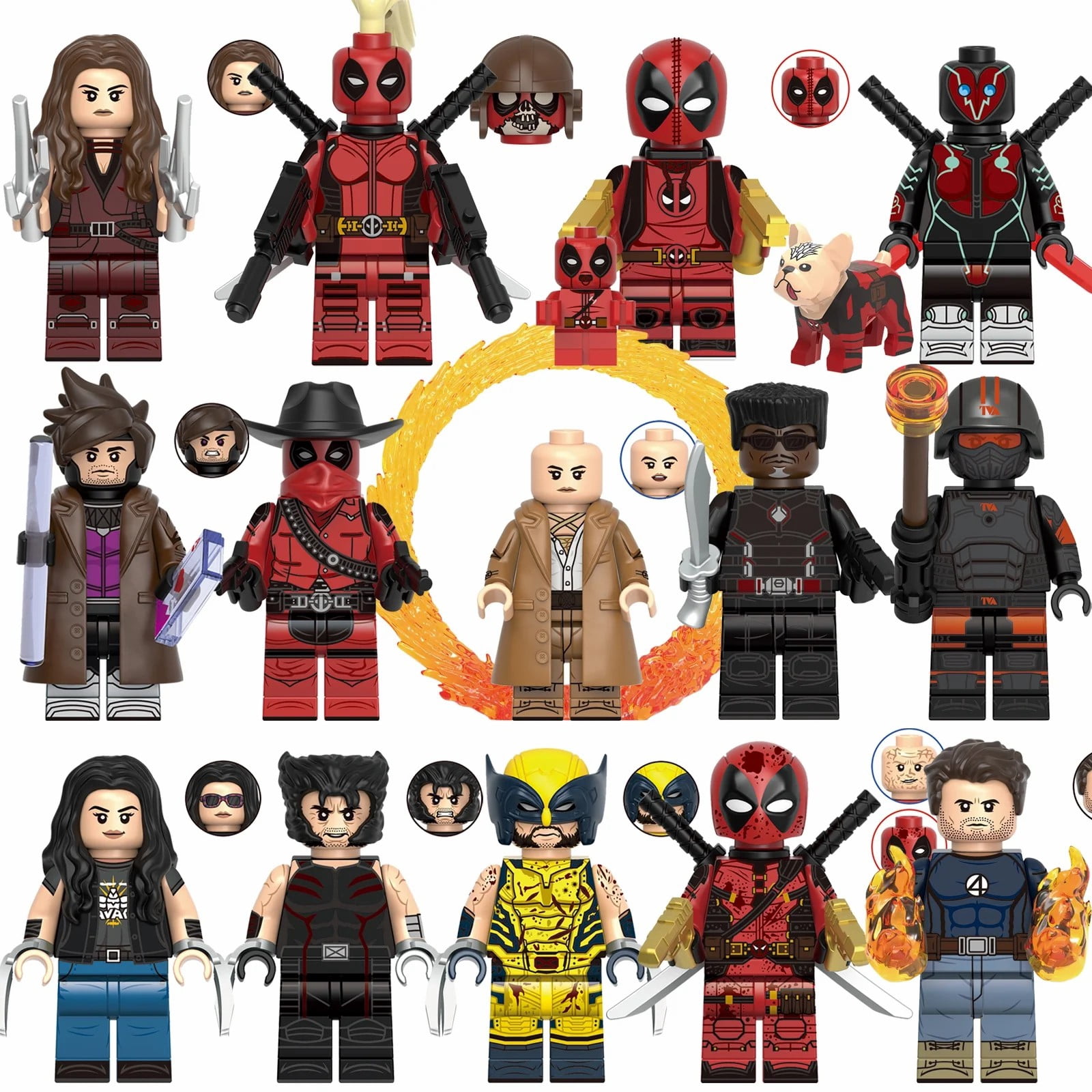 14 PCS Action Hero Minifigures Set, 1.77-3.14 Inch Character Building Blocks Toy for Kids and Collectors