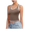 thumbnail image 3 of Débardeur Court Sans Manches à Col Montant pour Femme, Ajusté, Style Sport, Cloud Pro, Bonnets Fixes, Col Rond, Effet Éclat, Non pour la Course, 3 of 6