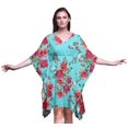 thumbnail image 1 of Bimba Kaftan de Plage à Fleurs, Paréo de Bikini, Robe Midi pour Femmes, Caftan Court - TG-3X, 1 of 5