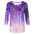 thumbnail image 4 of TIMIFIS Women's Casual T-Shirts 3/4 Sleeve Color Block Cute Tops Comfy BlousesFall, 4 of 4