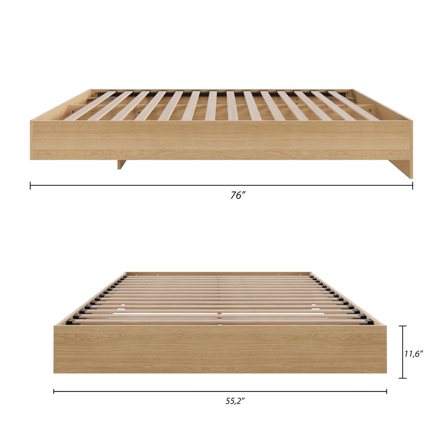 Lit plateforme Nordik de Nexera, fini Érable naturel