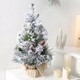 thumbnail image 1 of POINTERTECK 12Inch Tabletop Christmas Tree Mini Snow Flocked Pine cone Artificial Christmas Tree for Table Top Desk Classic Series Holiday Decoration, 1 of 8