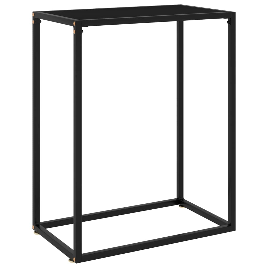 vidaXL Table Console Noire 60x35x75 cm Verre Trempé