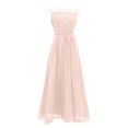 thumbnail image 4 of Bigersell Robes Midi de Fête pour Femmes Élégantes Offres Femme Col Rond Manches Courtes Maxi Robe de Demoiselle d'Honneur Style D-108 Robes Formelles Dames Robes d'Été Régulières, Beige TG, 4 of 6