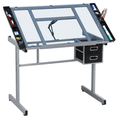 thumbnail image 1 of Yaheetech Adjustable Drafting Drawing Craft Table w/Storage Drawers,Silver, 1 of 10