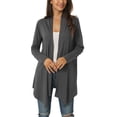 thumbnail image 1 of INSPIRE CHIC Cardigan Léger Décontracté à Manches Longues pour Femme, Ouvert Drapé, Printemps Automne, G Gris Foncé, 1 of 6