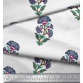 thumbnail image 3 of Soimoi Crepe Silk Fabric Leaves & Floral Block Print Sewing Fabric Yard 42 Inch Wide, 3 of 3
