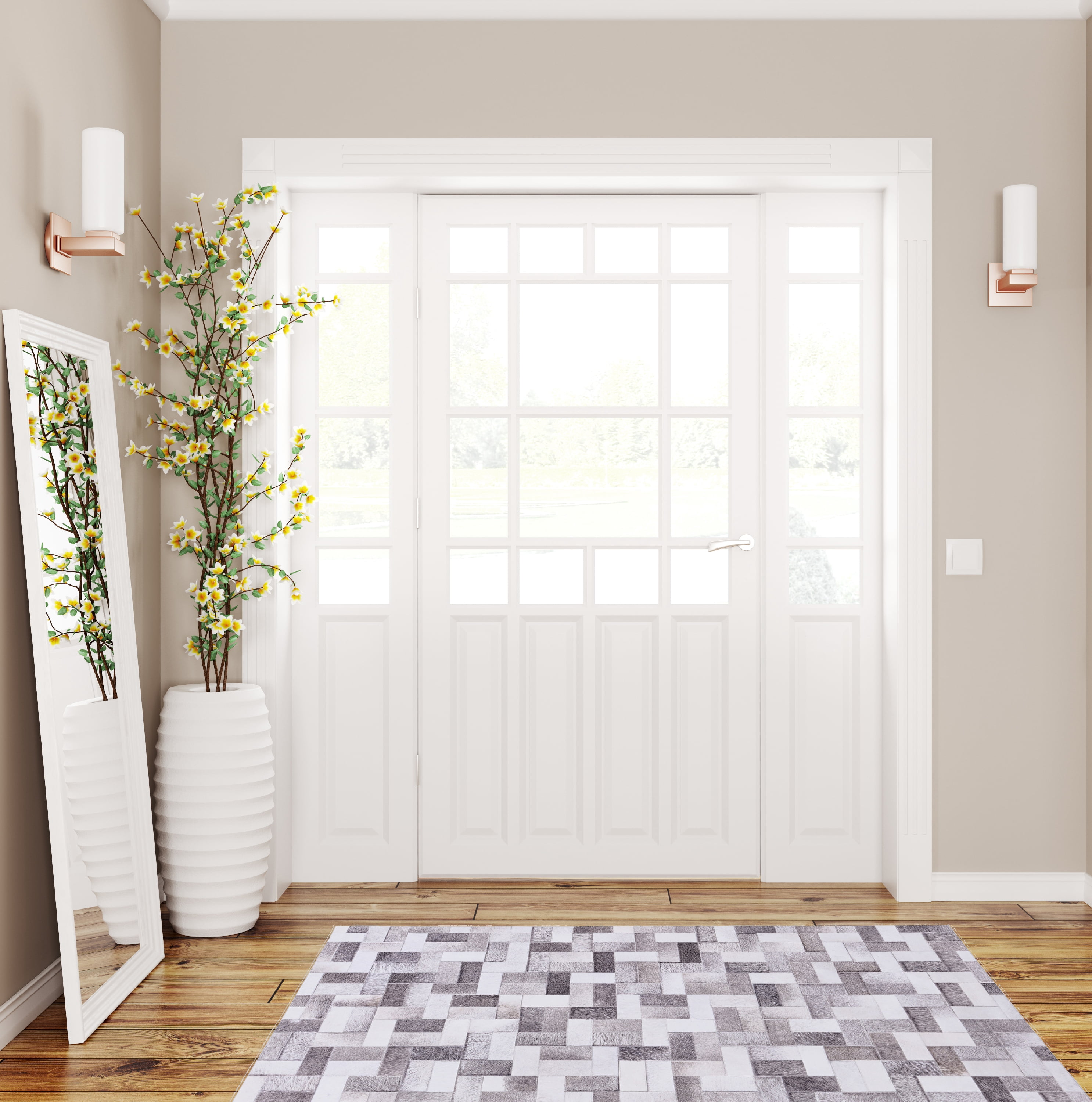 Tapis d'appoint Laredo Burke gris & ivoire de 3 pi x 5 pi