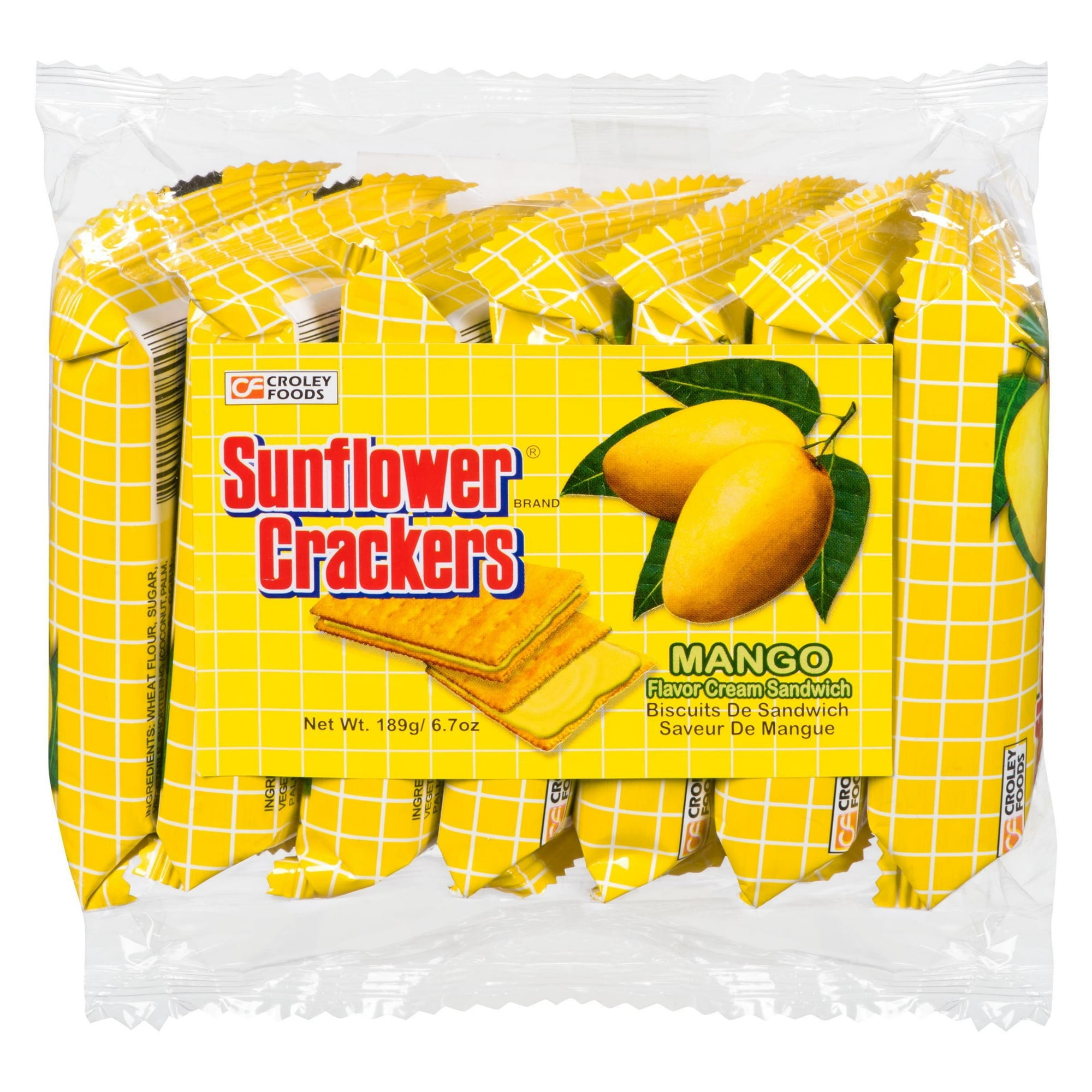 Sunflower Crackers Mango Flavor Cream Sandwich 189g per pack