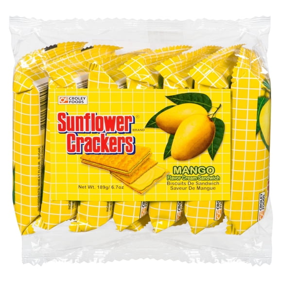 Sunflower Crackers Mango Flavor Cream Sandwich 189g per pack