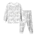 thumbnail image 1 of MIASHUI Kid DIY Hand Painted Homewear Set Boy Girl Pajama Sets Cute Funny Cartoon,White,5-6 Years, 1 of 2