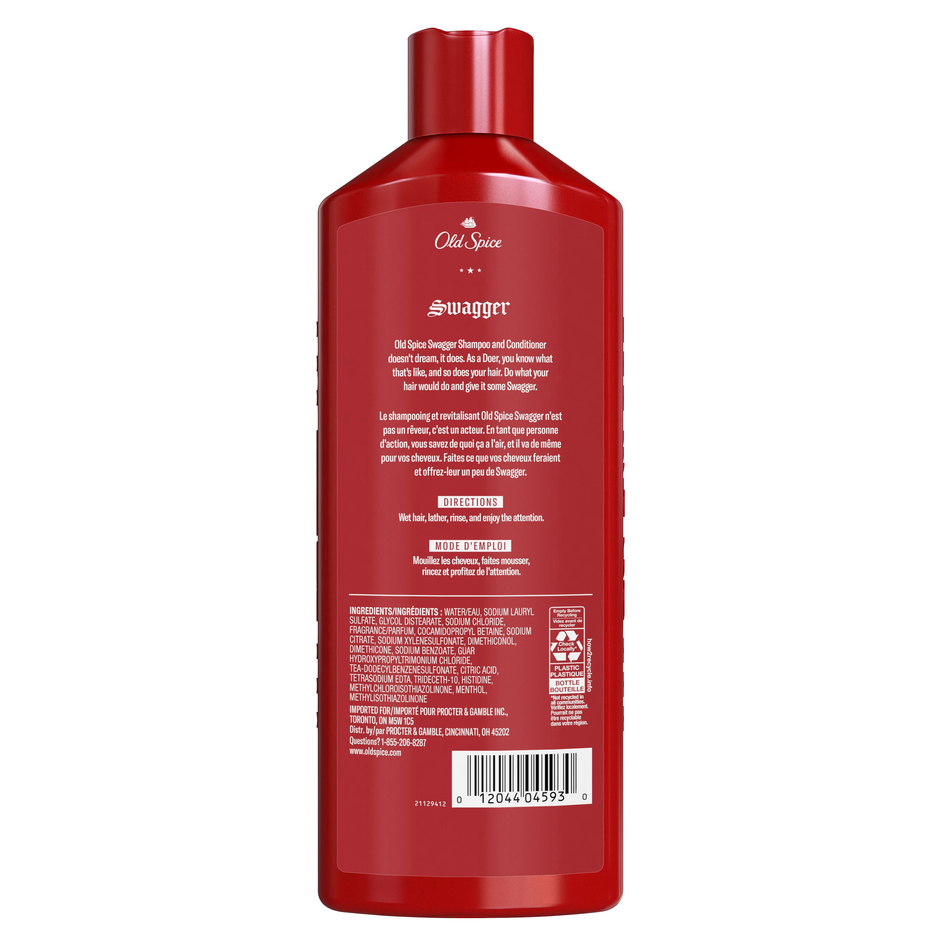 Old Spice Swagger 2en1 Shampooing et Revitalisant pour Hommes