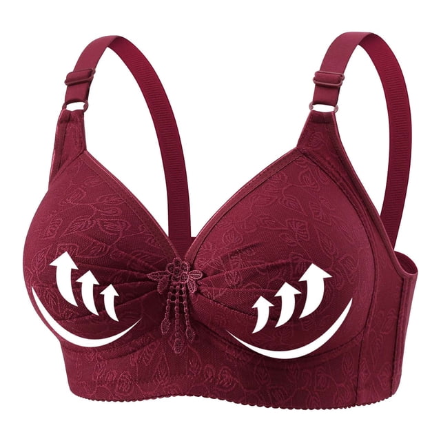 Fartey Plus Size Womens Push Up Bras High Support No Underwire Bra Full Coverage Everyday Bras Comfort Breathable Solid Color Daily Bra