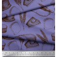 thumbnail image 2 of Soimoi Tissu Poly Georgette Rouleau, Imprimé Pain de Blé et Sandwich Tissu d'Artisanat au Mètre 42 Pouces de Large, 2 of 3