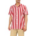 thumbnail image 1 of INSPIRE CHIC Chemise à Rayures pour Hommes Manches Courtes à Blocs de Couleur Chemise de Plage TG Rouge, 1 of 7