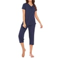 thumbnail image 4 of ziyahi Ensemble de Pyjama pour Femmes Sexy Col en V Haut Pantalon Modal, Bleu, m, 4 of 6