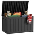 thumbnail image 1 of EasyUp Coffre de Terrasse en Résine de 230 Gallons, Coffre de Rangement Extérieur Verrouillable pour Meubles, Outils de Jardin et Rangement d'Outils, Boîtes de Rangement Extérieures Étanches (Noir), 1 of 7