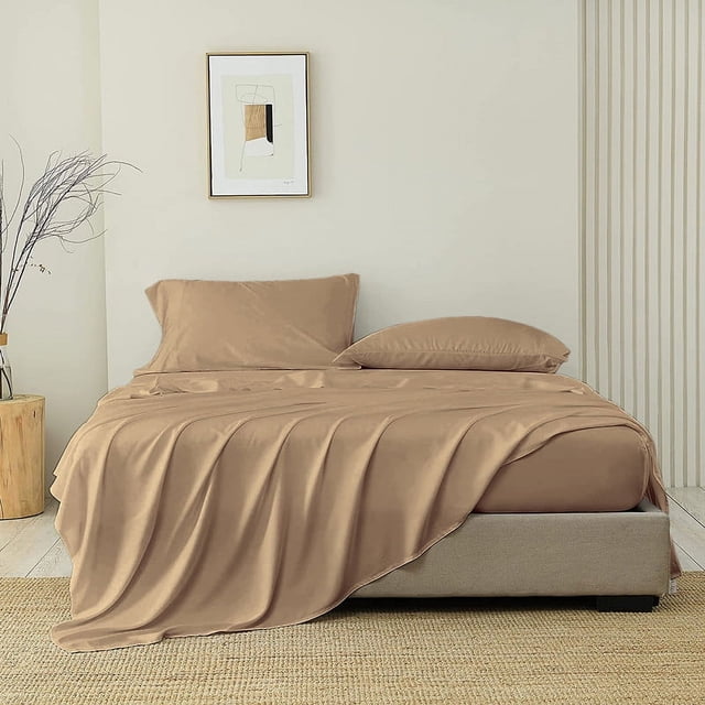 SGI Bedding 1000 TC Egyptian Cotton Bed Sheet Set - Full Size Sheets 1000 Count Sheets for Full Size Bed - Soft, Durable Sheets Cotton Sheets in 1000 TC 15" Deep Taupe