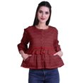 thumbnail image 1 of Moomaya Hauts Boho Coton Décontractés Amples Blouses Haut d'Été Col Rond T-Shirt, 1 of 4