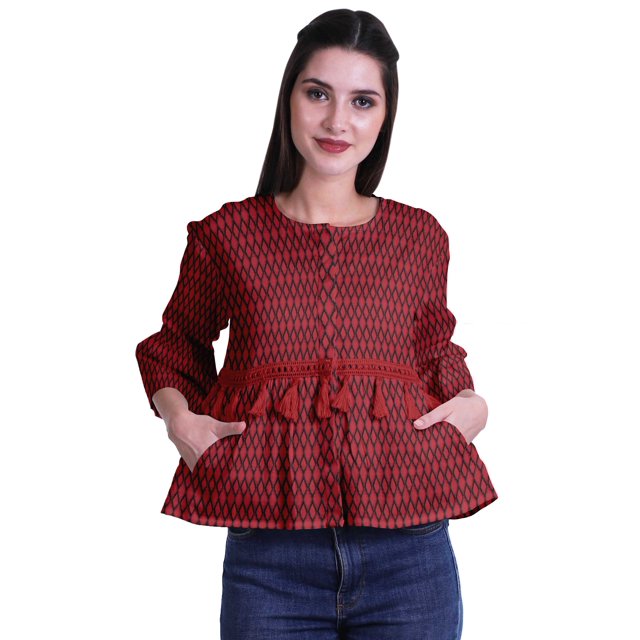 Moomaya Hauts Boho Coton Décontractés Amples Blouses Haut d'Été Col Rond T-Shirt