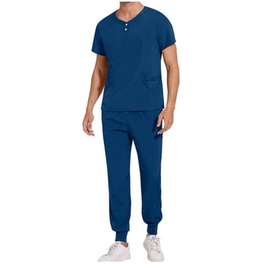 Cameland Scrubs for Men, Scrubs Medical Uniform Scrubs Set Medical Scrubs Top and Pants Scrubs Set for Men