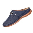 thumbnail image 1 of FRSASU Mules for Women Comfort Clogs Closed Toe Sandals Summer Slip on Wedge with Adjustable Hook Loop Blue, 1 of 8