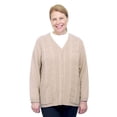 thumbnail image 1 of Silverts Women Cardigan Open Back Knit Sweater, M, Beige, 1 of 2