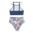 thumbnail image 4 of CEHVOM Maillot de Bain Femme Fendu, Taille Apparente, Bikini Imprimé, 4 of 5