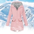 thumbnail image 1 of Women Solid Rain Jacket Outdoor Plus Size Waterproof Hooded Windproof Loose Coat, 1 of 6