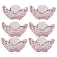 thumbnail image 1 of MasteelfCA 6pcs Glass Fruit Plate Glass Salad Bowl Flower Design Jewelry Tray Storage Tray, 1 of 9